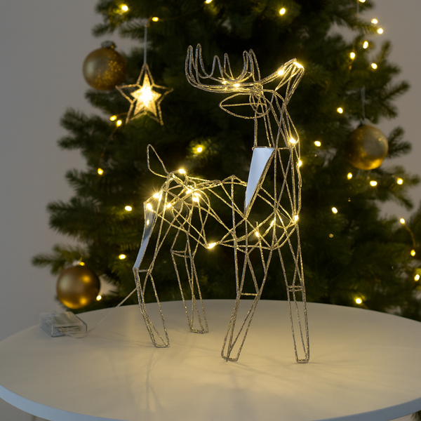 CHRISTMAS DECORATION - LED REINDEER 44 CM GEOMETRIC