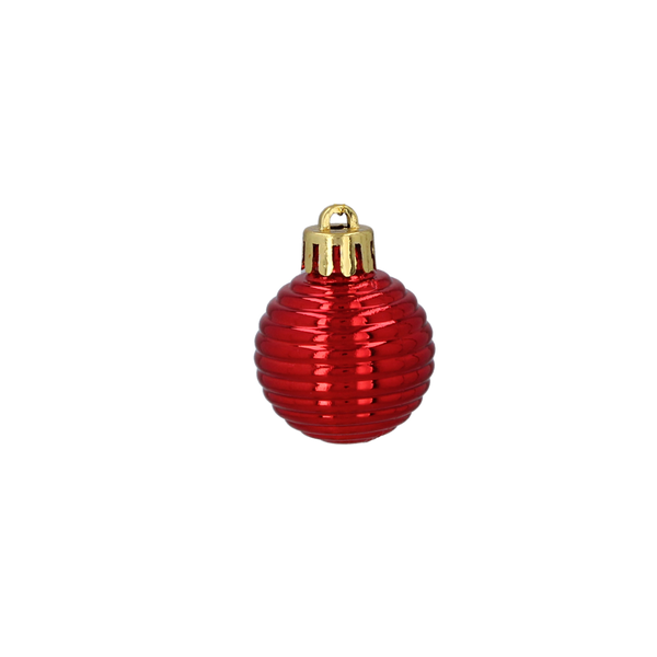 SET OF 24 BAUBLES 3 CM RED/GOLD/SILVER