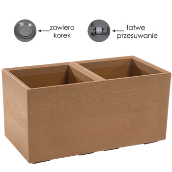 GHIVECAR KARO 800X400 PLACĂ-DREWNO NATURAL*88851