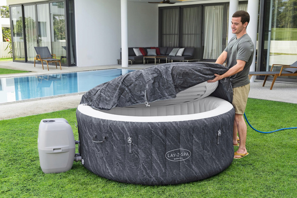 Lay-Z-Spa 71" x 26"/1.80m x 66cm Boracay Smart AirJet 4 Blue Marble