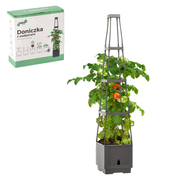 PLANTER WITH SUPPORTS 26 X 26 X 126 CM