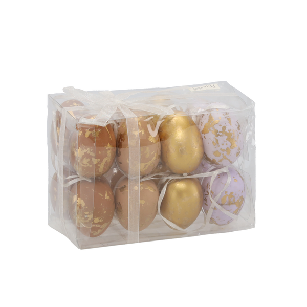 SET OF 16 EASTER EGGS WITH A PENDANT ASSORTED COLORS