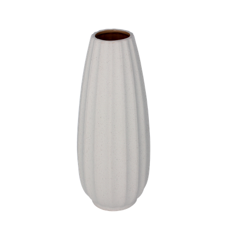 TALL WHITE CERAMIC VASE 12,5 X 12,5 X 32 CM