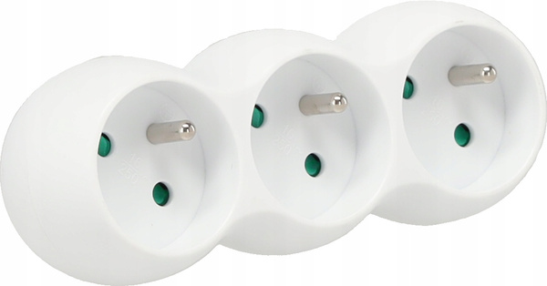 CONECTOR PRIZĂ DE ALIMENTARE 3 PRIZE ALBE *2660