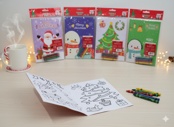 CHRISTMAS COLORING BOOK - DIY - WITH 4 MARKERS - MIX OF DESIGNS