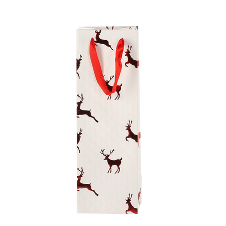 CHRISTMAS GIFT WINE BAG REINDEERS 36 x 12 x 10 CM