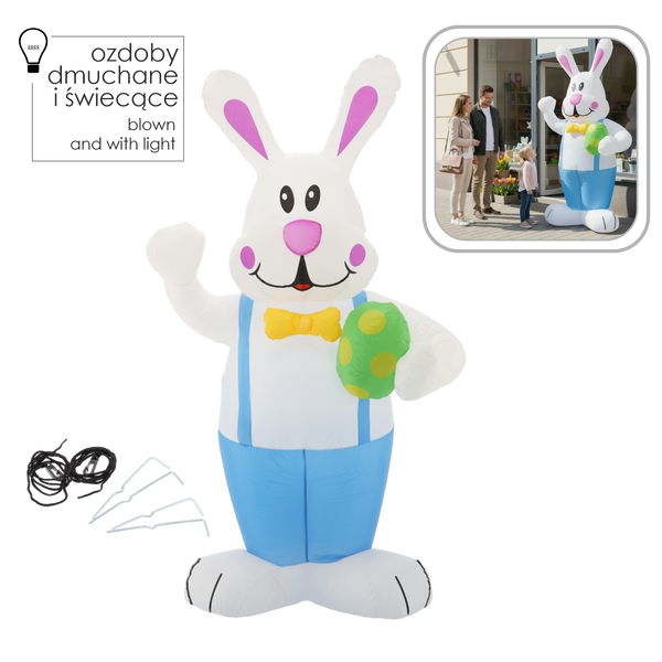 INFLATABLE BUNNY WITH EASTER EGG 180 CM LED