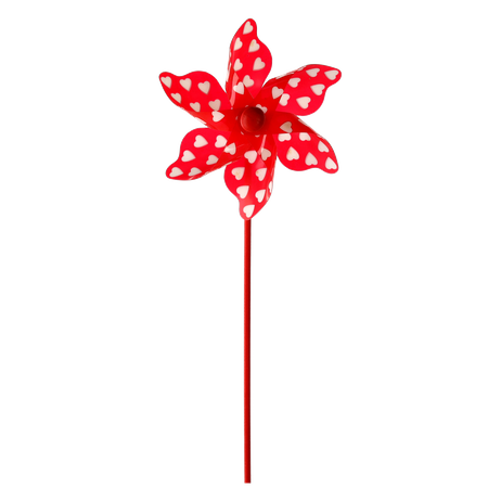 PINWHEEL WITH HEARTS 9 x 27,5 CM WHITE/RED