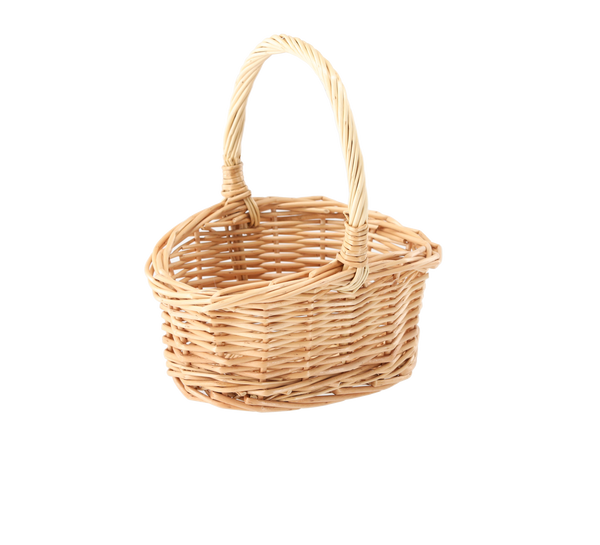 KOSZYK RATTANOWY 17 x 14 x 9 x 6,5/19 CM Z RĄCZKĄ - NATURALNY *8291