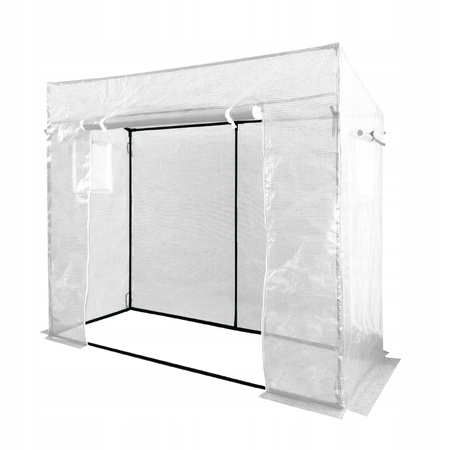 Skleník na paradajky biely 200 x 77 x 168/146 cm *0766