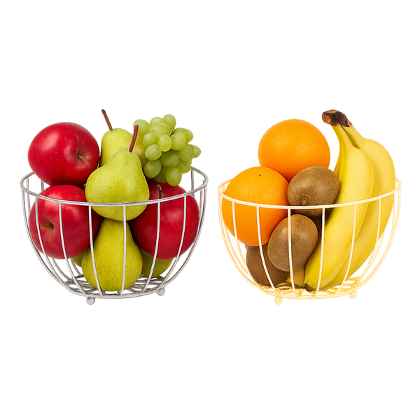 METAL FRUIT BASKET 26x26x16,5 CM GOLD/SILVER