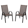 SET OF 2 BROWN GARDEN CHAIRS 54 X 72 X 96
