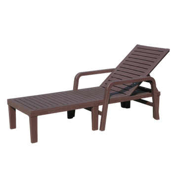 GARDEN LOUNGER 192x66x33 cm DARK BROWN*6423