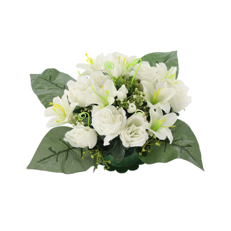 ARANJAMENT FLORAL ARTIFICIAL RĂNDURI ŞI LILIAC 25 x 27 x 27 CM MIX DE CULORI ambalaj=12 buc *2959