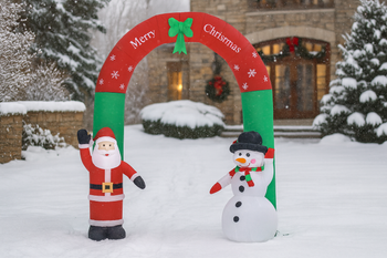 INFLATABLE ARCH WITH SANTA CLAUS AND SNOWMAN LED 240 CM