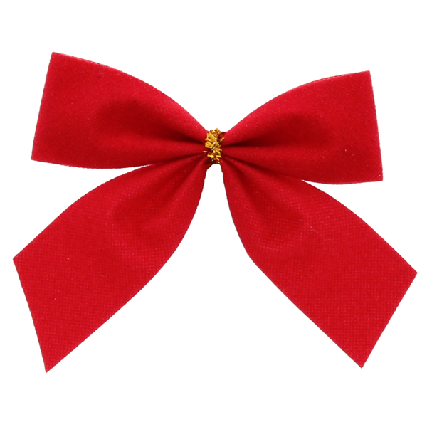 SET OF 12 CHRISTMAS BOWS RED/WHITE