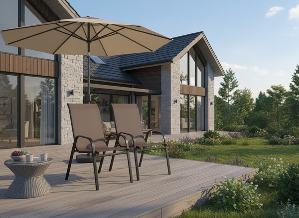 KPL. 2 KRZESEŁ OGRODOWYCH BRĄZOWYCH 54 x 70 x 92 CM