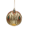 SET OF 6 CHRISTMAS BAUBLES GOLD 8 CM