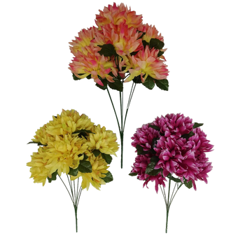 SZTUCZNA GAŁĄZKA - BUKIET CHRYZANTEM 49 x 25 x 25 CM MIX KOLORÓW opak=24 szt *3130