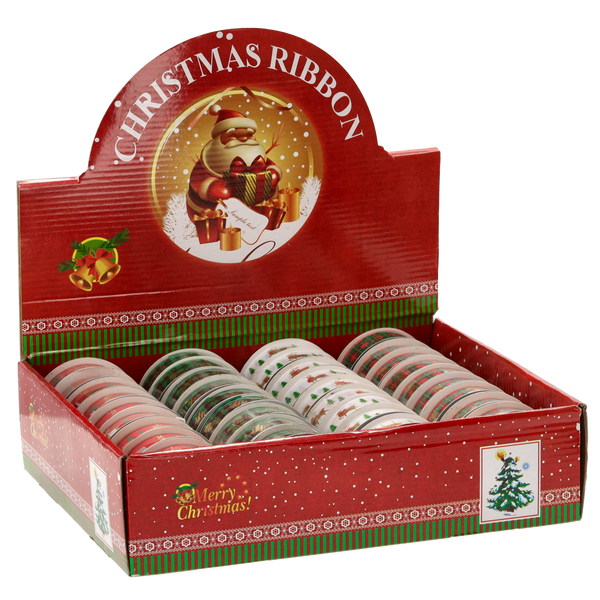 CHRISTMAS DECORATIVE RIBBON MIX DESIGNS 2.5 CM x 2.7M