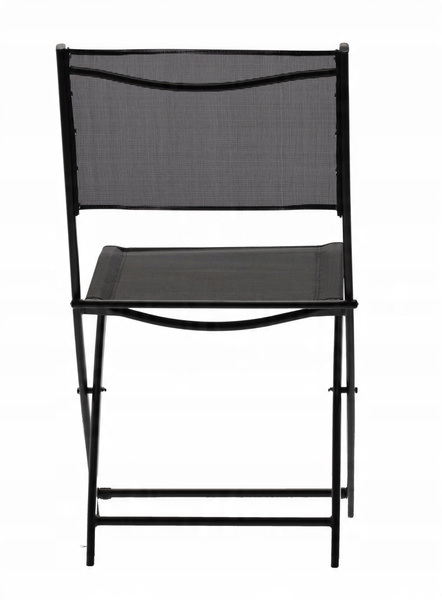 SET DE MOBILIER PENTRU BALKON - MASA ROTUNDĂ + 2 ȘEZLONGURI FOLDABLE - NEGRU *6643