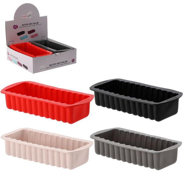 SILICONE CAKE MOULD 27 X 14.3 X 6.7 CM PACK=12PCS