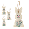 EASTER DECORATION - HANGING 5 x 10,5 CM BUNNY WITH FLOWERS MIX 4 DESIGNS pack=12pcs
