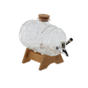 1L GLASS BRREL ON A WOODEN STAND