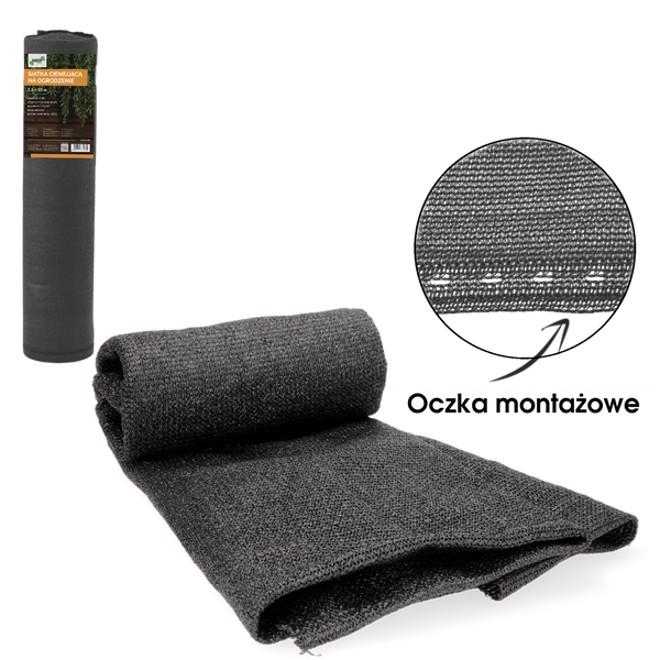 SÍTKA NA STÍNĚNÍ NA OPLOCENÍ ANTRACIT 1,5 x 10 M 135g/m2 90% *5689