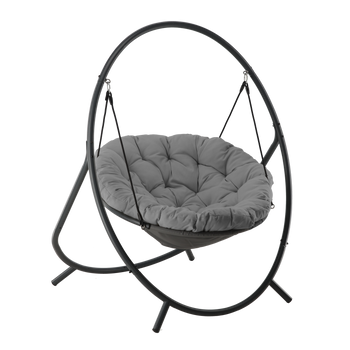 FOTEL WISZĄCY PATIO - CIEMNO SZARA PODUSZKA, SZARA RAMA 115,5X140X167,5CM