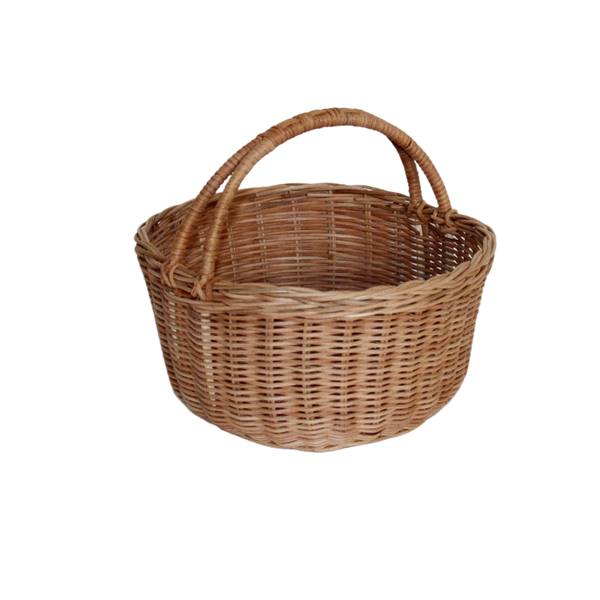 KOSZYK RATTANOWY 24 x 13/22 CM Z UCHWYTEM - NATURALNY *7350