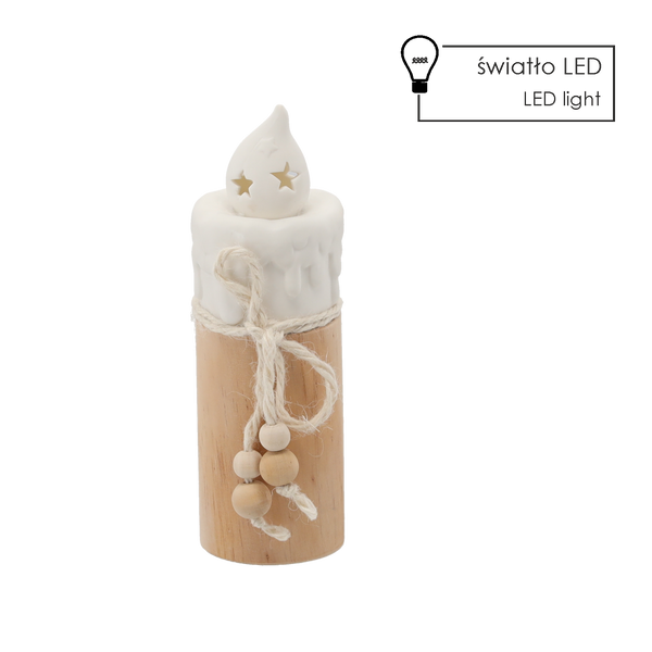 FIGURĂ DE CRĂCIUN - LUMÂNDĂ CERAMICĂ 7 X 7 X 19 CM LED ambalaj=6buc *1308