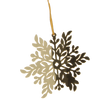 SET OF 3 CHRISTMAS TREE DECORATIONS - GOLD SNOWFLAKE 8 x 8 CM