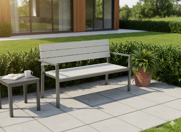 ŁAWKA DO OGRODU 118 x 54 x 77 CM SZARA