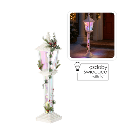 CHRISTMAS WHITE LED LANTERN 19 x 19 x 85 CM