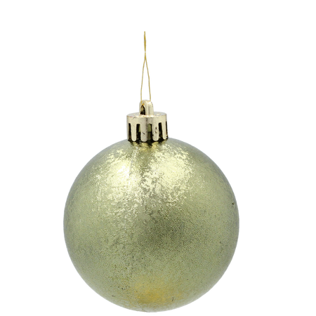 SET OF 36 BAUBLES 6 CM OLIVE/COPPER/GRAPHITE MIX DESIGNS