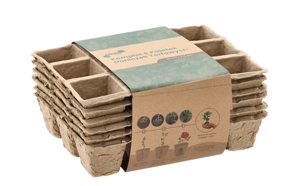 KPL. 6 PALETEK KĽUČOVÝCH HRNČEKOV TORFOVÝCH 21 x 17 x 4,5 CM