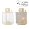 ŚWIĄTECZNY LAMPION 11 x 11 x 20,5 CM Z WKŁADEM LED Z EFEKTEM 3D BIAŁY *2546
