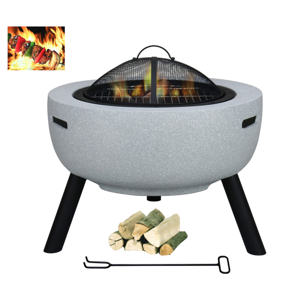 PALENISKO OGRODOWE NA NÓŻKACH Z POKRYWĄ I POGRZEBACZEM 60 x 60 x 52 CM *5252