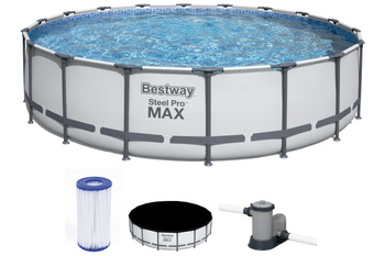 PISCINĂ CU CADRU 5,49 X 1,22 M (PISCINĂ, POMPĂ DE FILTRARE, SCARĂ, CAPAC)