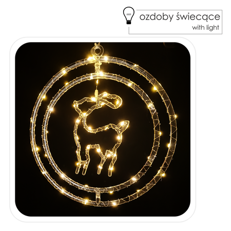 ŚWIĄTECZNA OZDOBA - RENIFER MICRO LED 50L CIEPŁY BIAŁY NA BATERIE *1735