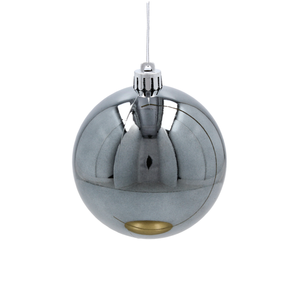 SET OF 12 ORNAMENTS 8 CM CHAMPAGNE/GRAY/WHITE