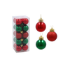 SET OF 20 BAUBLES 3 CM RED/GREEN 