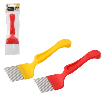 HONEY UNCAPPING FORK 20.4 x 7 CM WITH PLASTIC HANDLE pack=20pcs