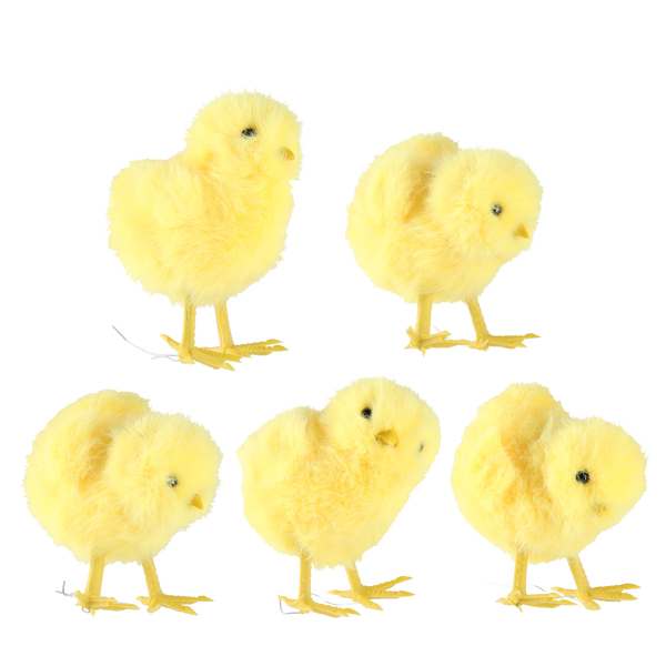 EASTER DECORATION - CHICK 4 x 6 x 6 CM MIX 5 DESIGNS pack=10pcs