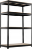 REGAŁ 4-POZIOMOWY 180 X 120 X 60 CM CZARNY UDŹWIG PÓŁKI: 500 KG PRO *0667