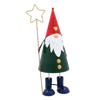 CHRISTMAS DECORATION - METAL GNOME WITH STAR LED 13 x 13 x 37 CM