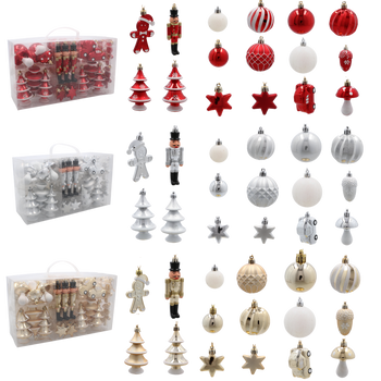 SET DE 50 DECORAȚIUNI DE CRĂCIUN MIX DE CULORI *5867