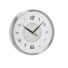 ZEGAR WISZĄCY OKRĄGŁY 30,5 x 30,5 x 4,3 CM BIAŁY ZE SREBRNĄ RAMKĄ *4672