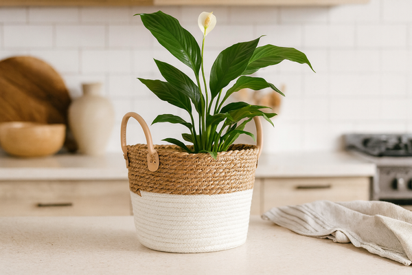 WOVEN BASKET 23 X 20 X 18/24 CM FROM SEAGRASS